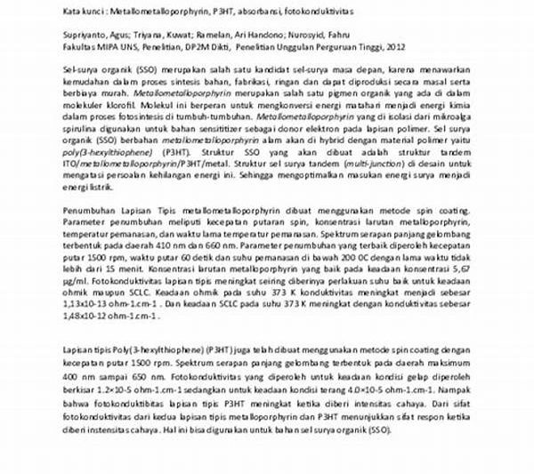 Peningkatan Efisiensi Sel Surya Organik