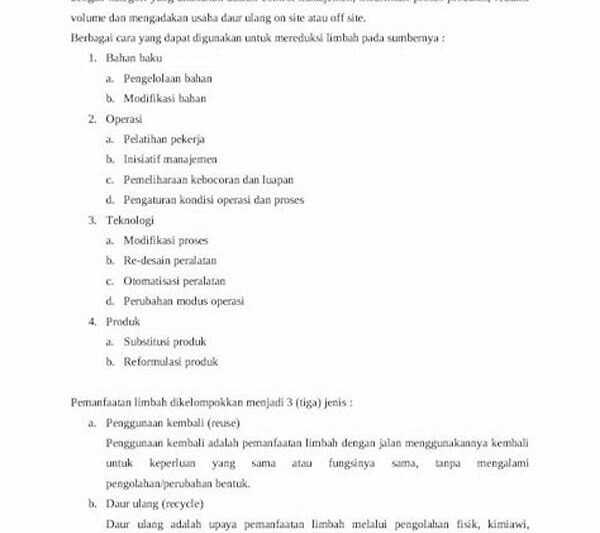 Teknik Minimasi Limbah Produksi