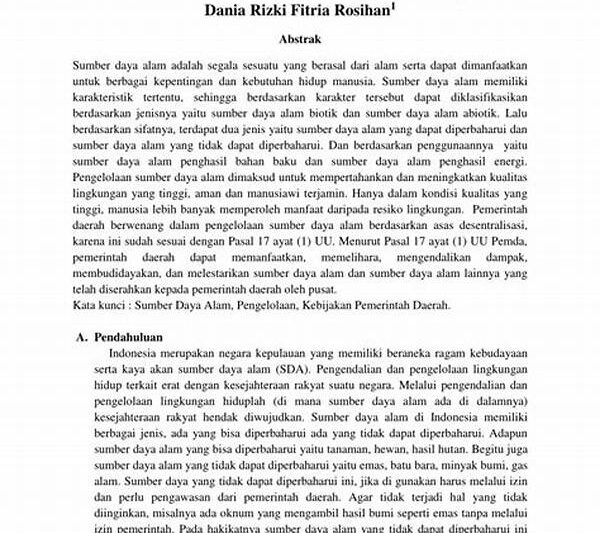 Kebijakan Pengelolaan Sumber Daya Alam Daerah